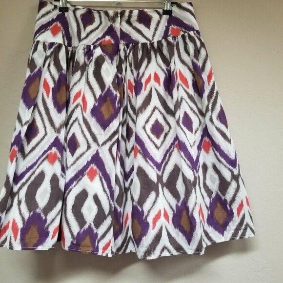 Necessary Objects Women's Geometric Wide Hem Skirt Knee Length W Pockets Waist28 - Picture 1 of 5